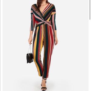 NWT Striped long sleeve twist front jumpsuit